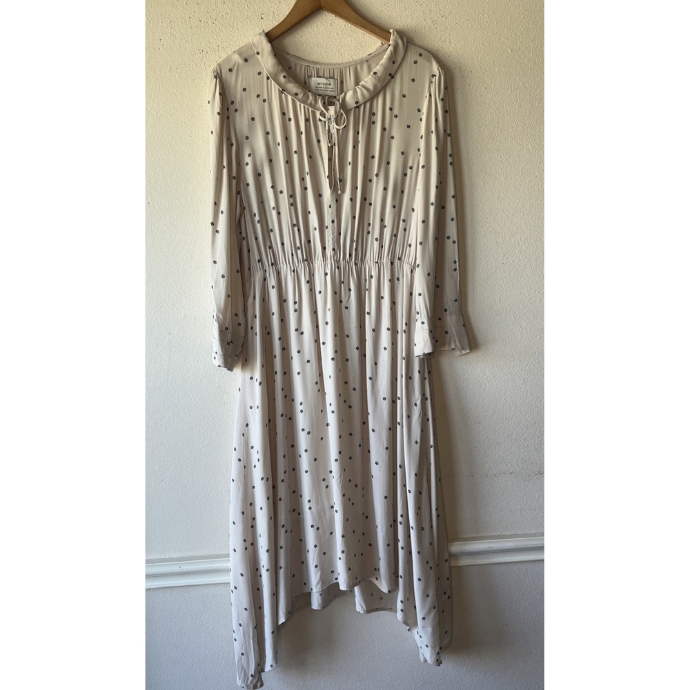 McGuire Modern Prairie Cream Floral Midi Dress L Cottagecore Artisan Boho New